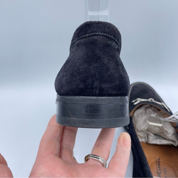 Santoni Hamlin Silver-Tone Bit Suede Loafers - Picture 11 of 16